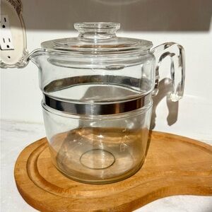 vintage Pyrex Flameware glass stovetop coffee percolator 9 cup
